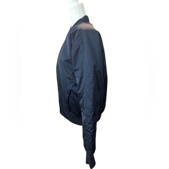 Athleta x Simone Biles Sateen Bomber Jacket Navy Blue Size Medium - Picture 5 of 10